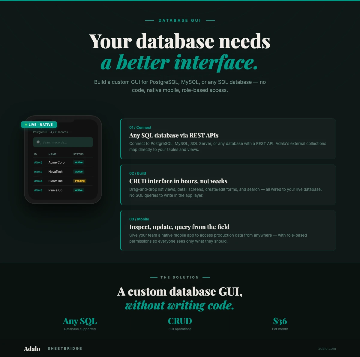 Crie uma interface gráfica personalizada para banco de dados sem precisar programar