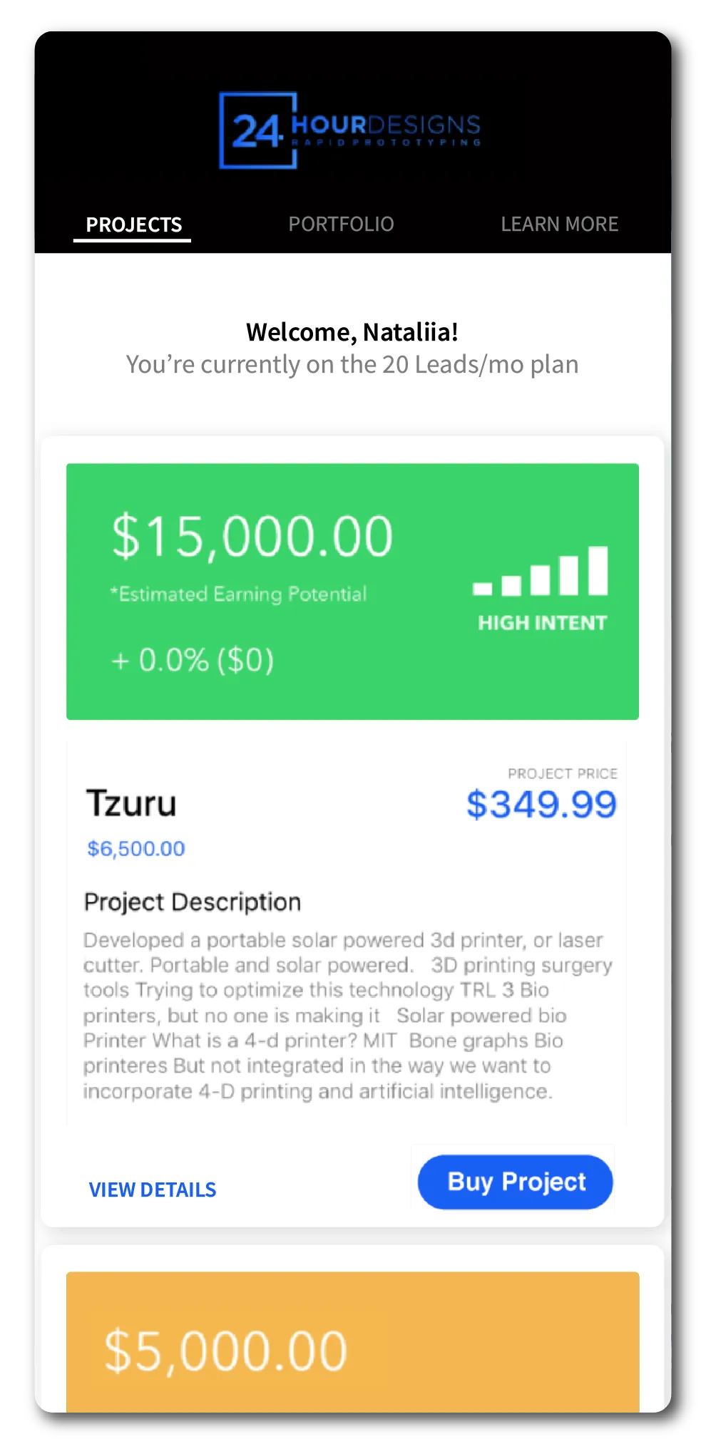 Aplicativo de serviços profissionais desenvolvido com o Adalo