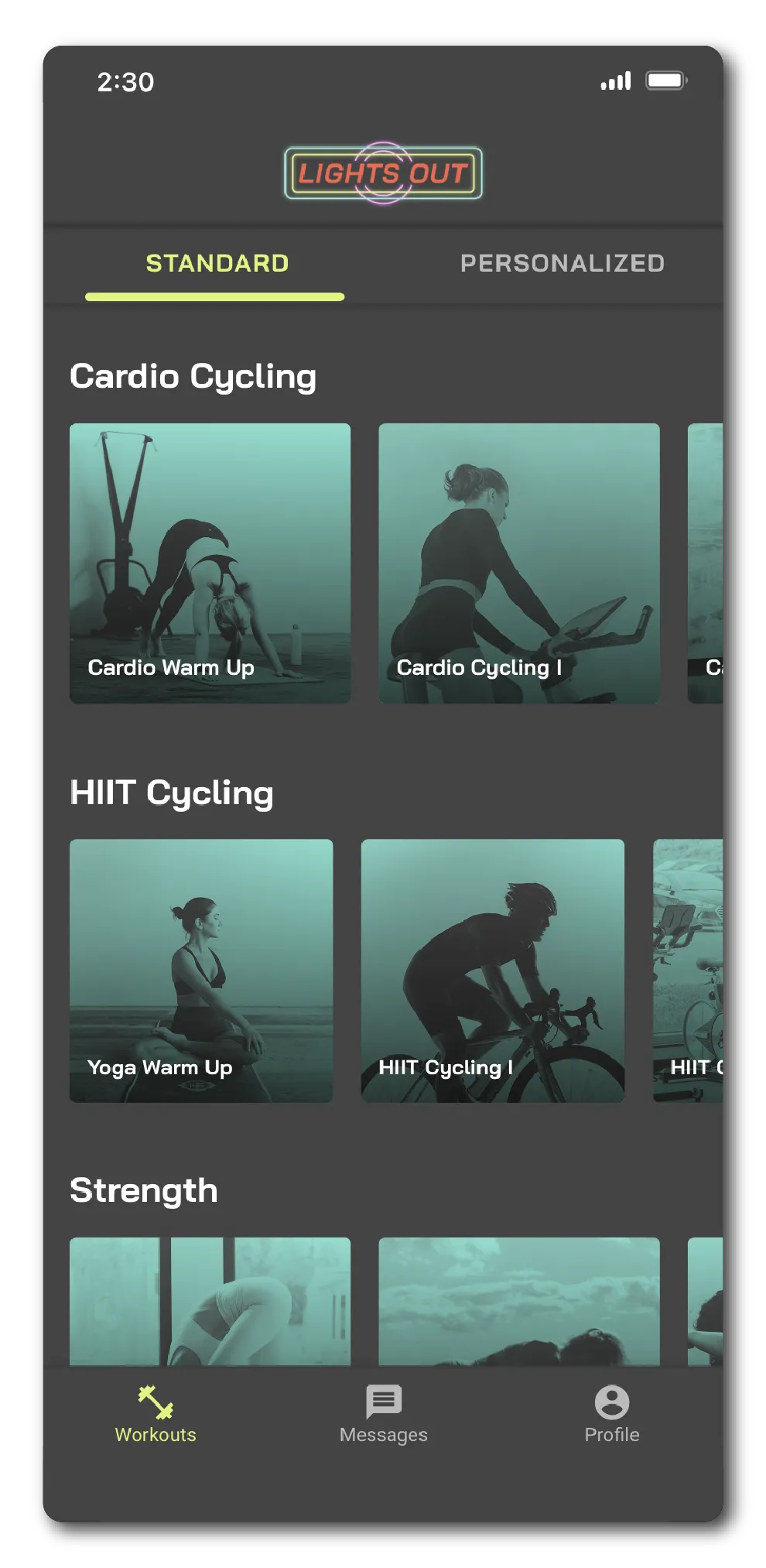 Aplicativo de fitness desenvolvido com o Adalo