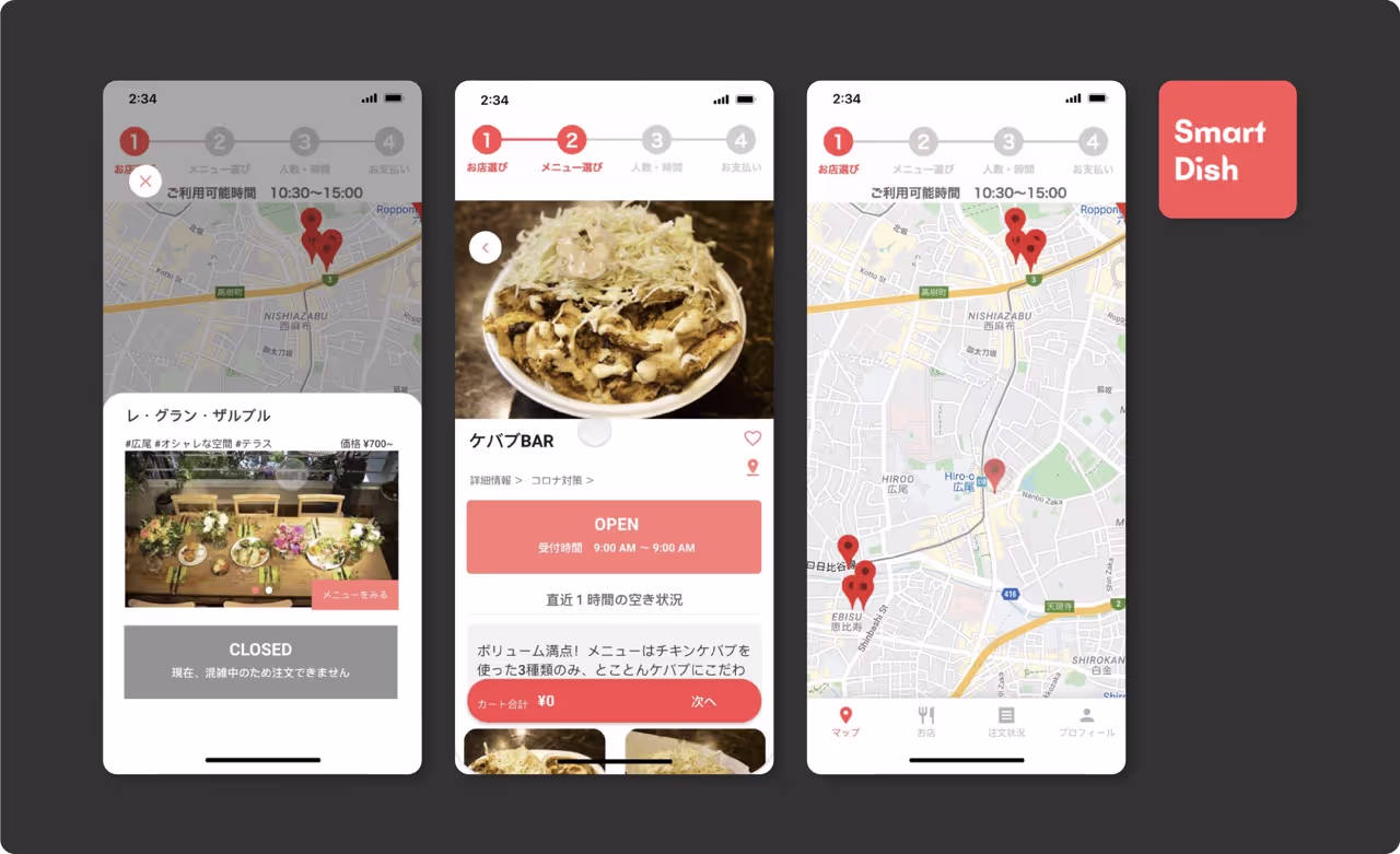 Aplicativo SmartDish — desenvolvido com o Adalo