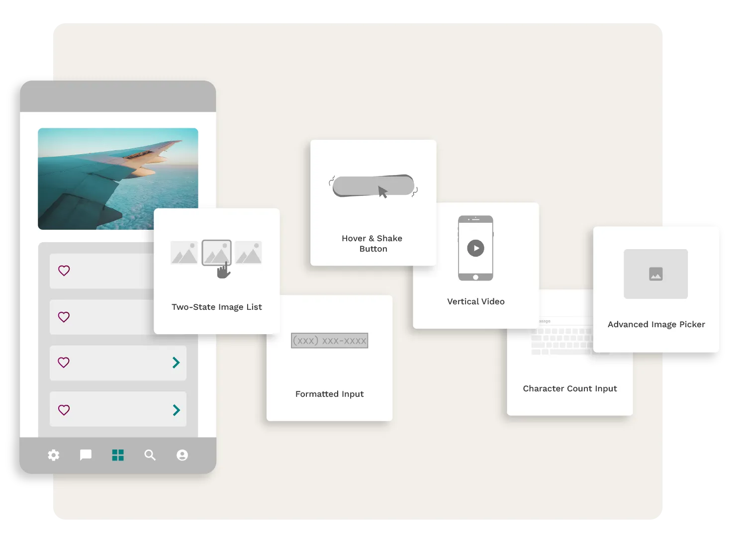 Os componentes ampliam a funcionalidade