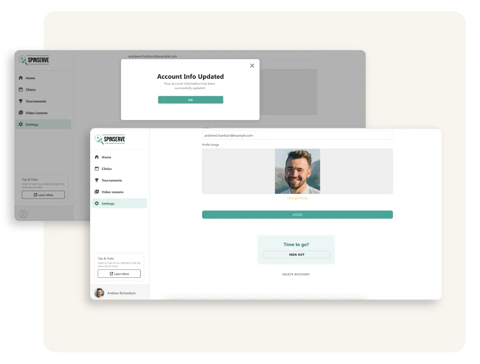 Atualizar imagem de informações do usuário