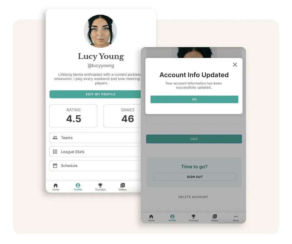 Configurações da conta facilitadas na imagem dos aplicativos