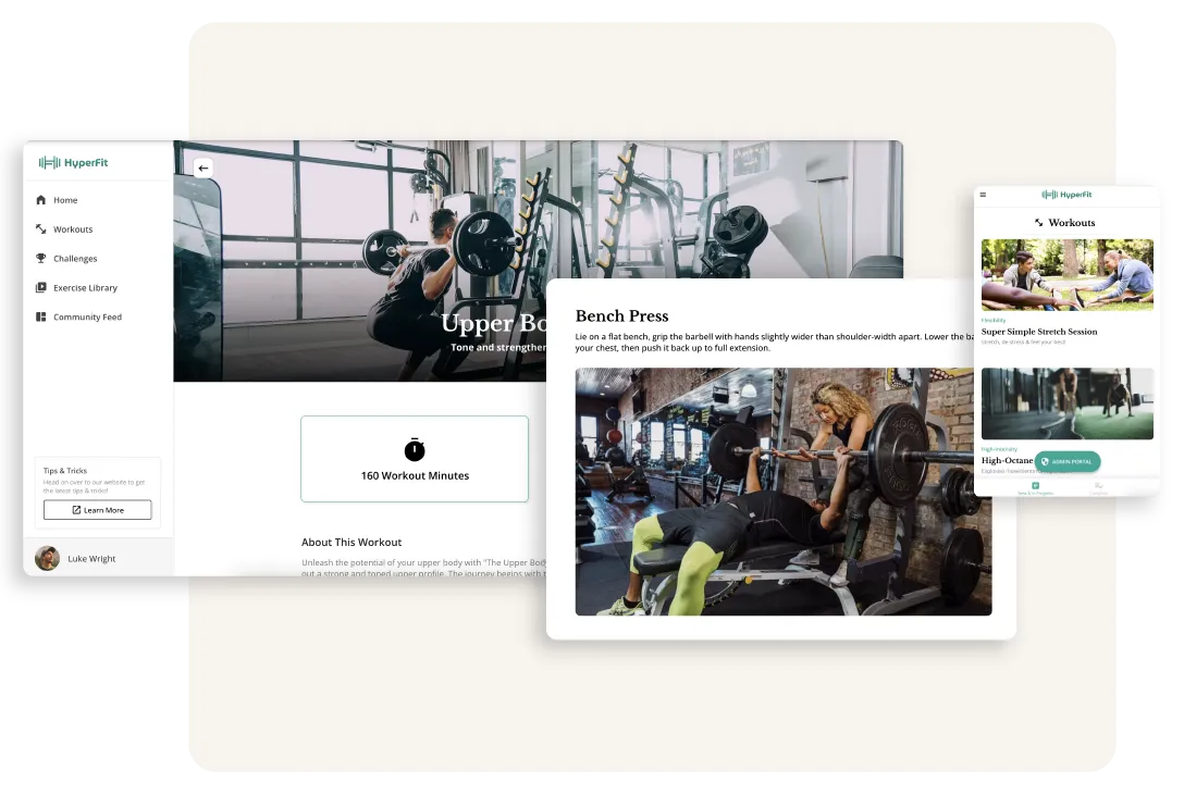 Crie exercícios personalizados para seus clientes em uma imagem de aplicativo