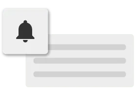 Uma caixa de texto simples com um ícone de sino de notificação. 