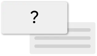 Um conjunto simplificado de caixas de mensagens, uma fazendo uma pergunta e a outra fornecendo uma resposta. 