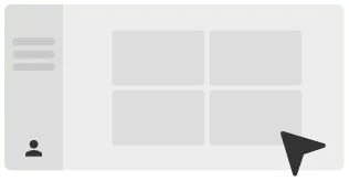 Uma janela simplificada do navegador com um cursor.
