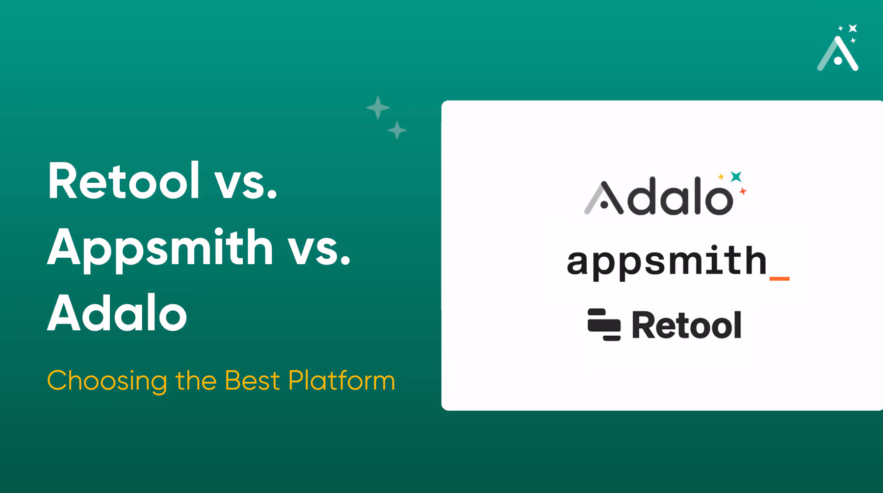 Retool vs. Appsmith vs. Adalo: Escolhendo a melhor plataforma
