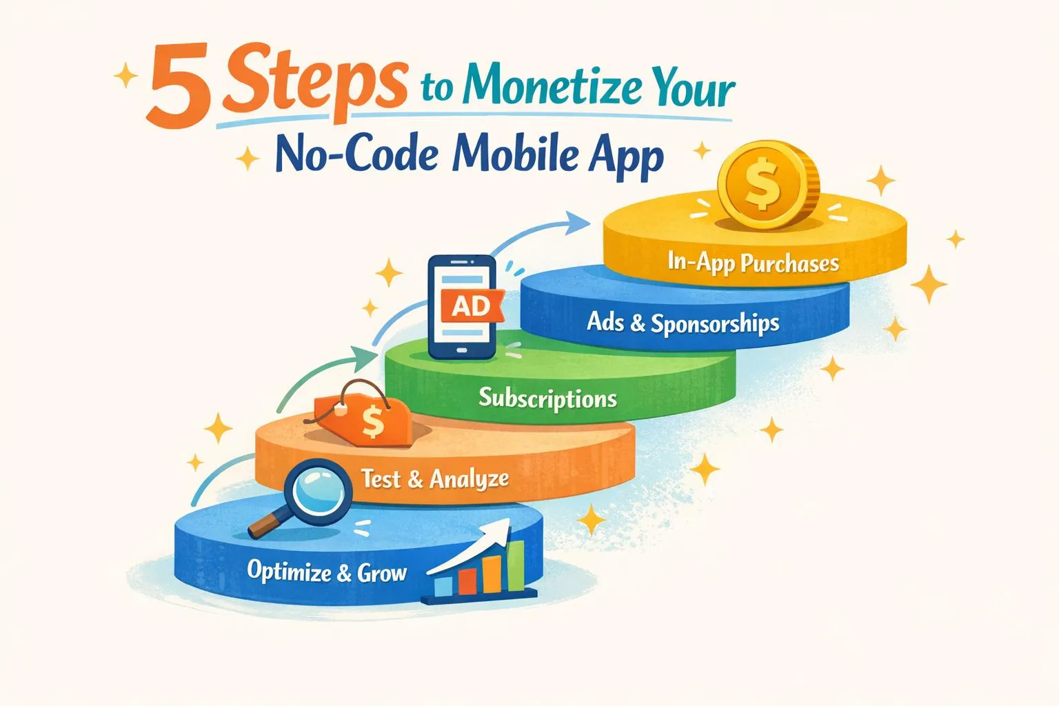 5 etapas para monetizar seu aplicativo móvel sem código