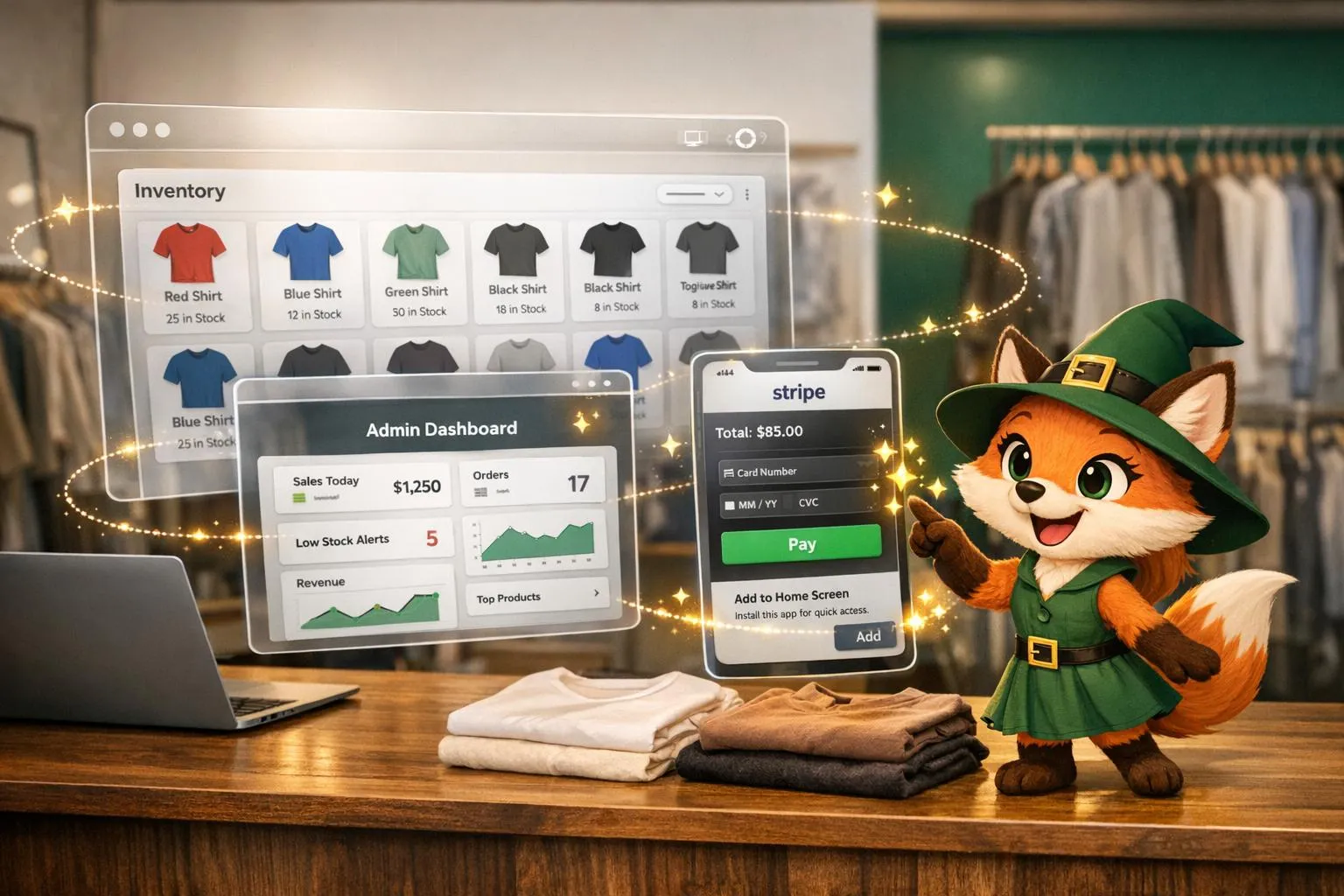 Como criar um aplicativo web e móvel para gerenciamento de lojas de roupas