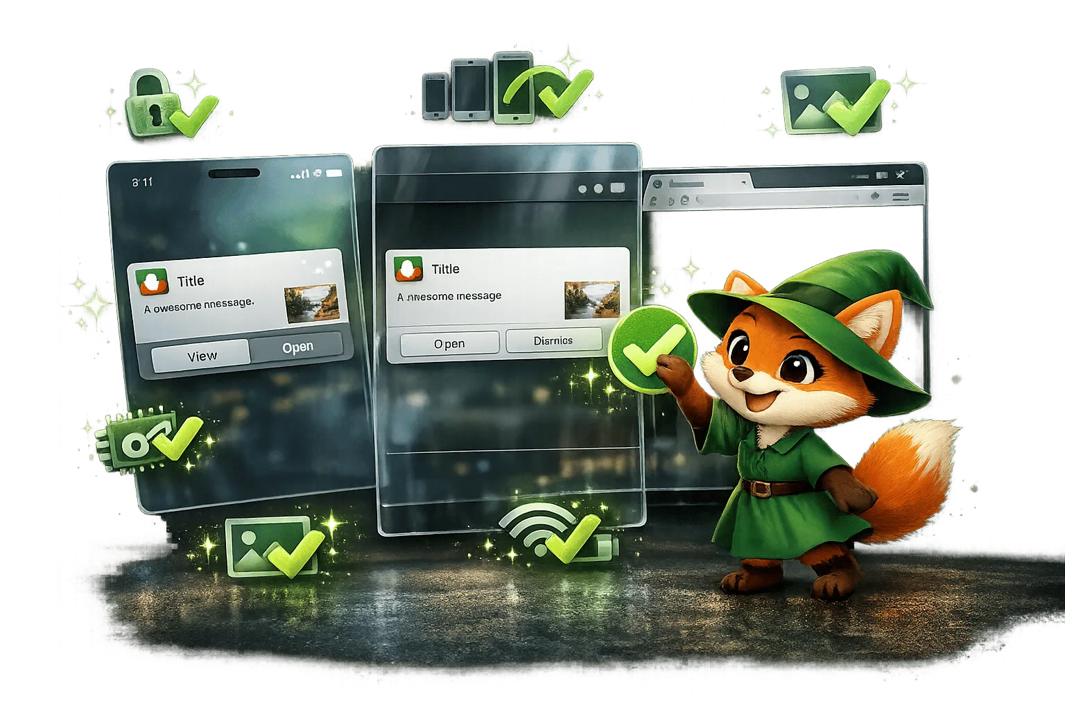 Lista de verificação para testar notificações push