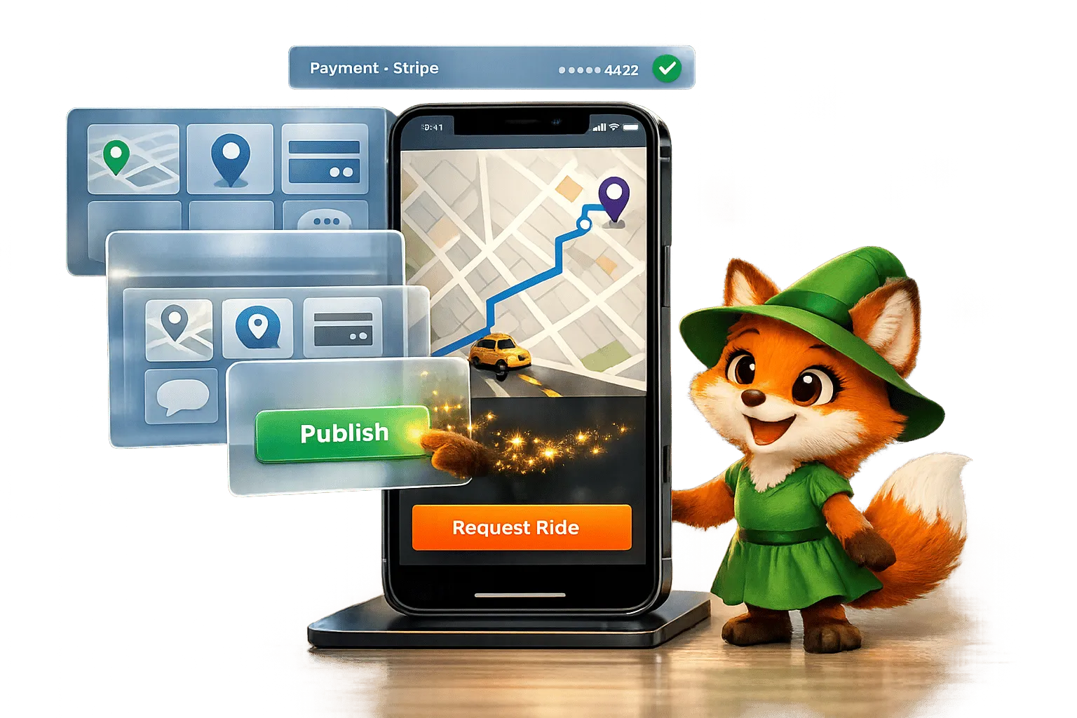 Crie um aplicativo de táxi e carona compartilhada sem código
