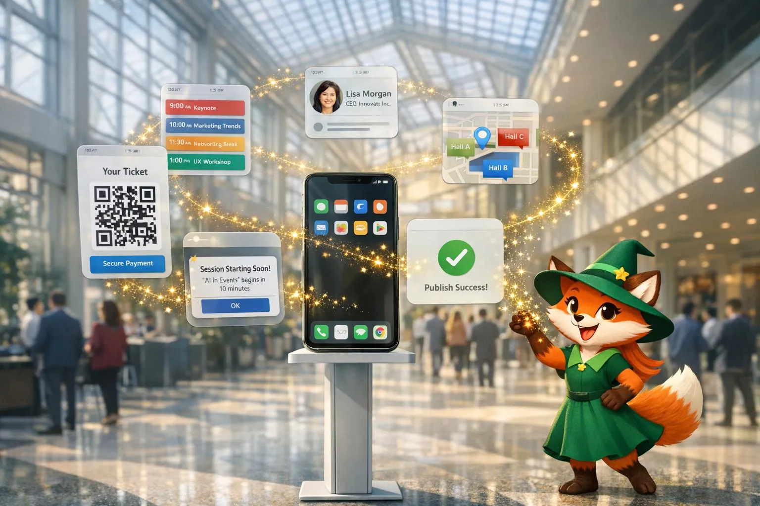 Adalo para aplicativos móveis de eventos e plataformas de conferências