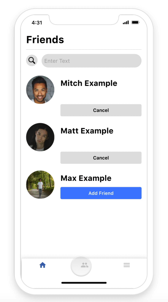 Pré-visualização do clone do Facebook