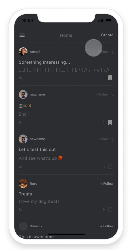 Pré-visualização do aplicativo Minimal Blog