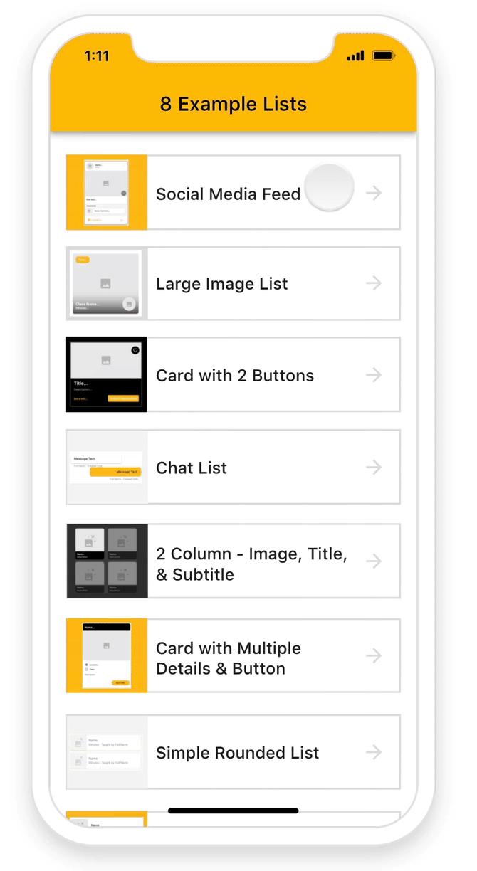 Pré-visualização das listas personalizadas