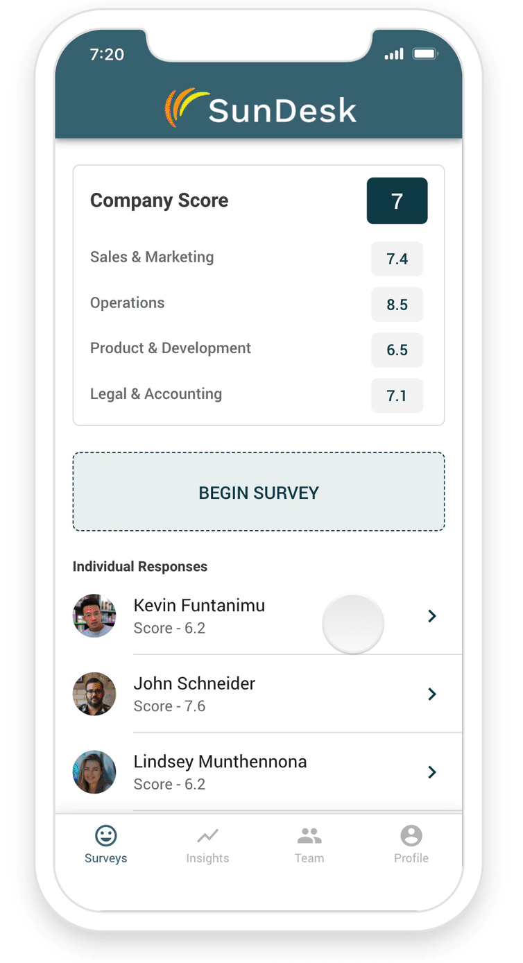 Pré-visualização do aplicativo de feedback